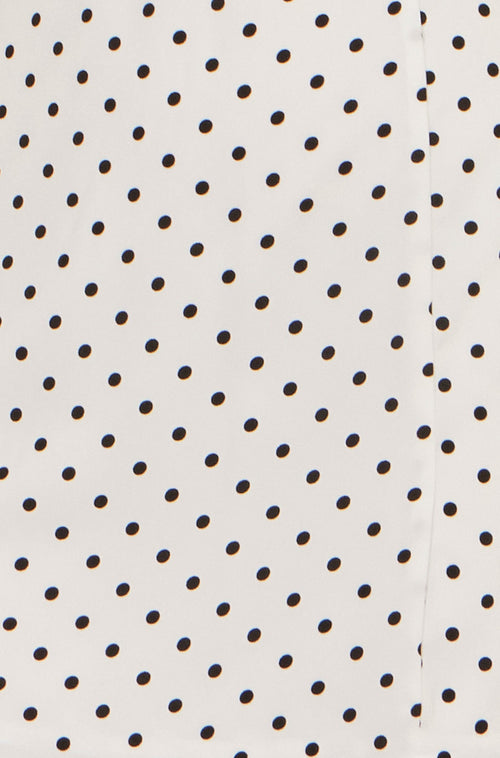 Yumi White Spot Print Wrap Tea Dress