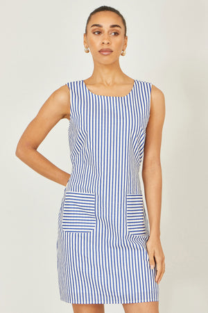 Yumi Navy Stripe Cotton Shift Dress