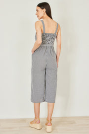 Yumi Black Gingham Button Through Jumpsuit