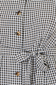 Yumi Black Gingham Button Through Jumpsuit