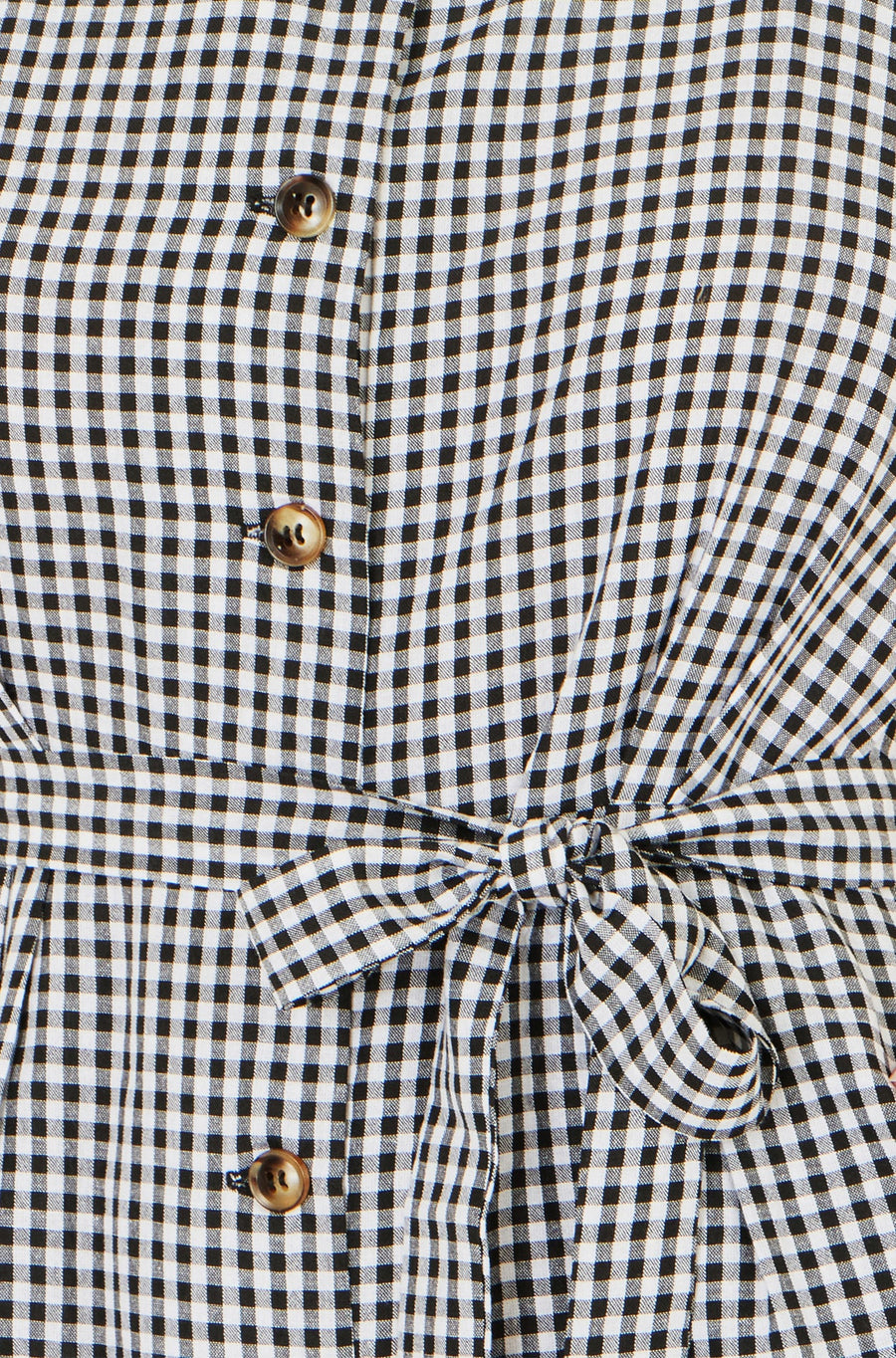 Yumi Black Gingham Button Through Jumpsuit