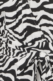 Yumi Black Zebra Print Relaxed Jumpsuit