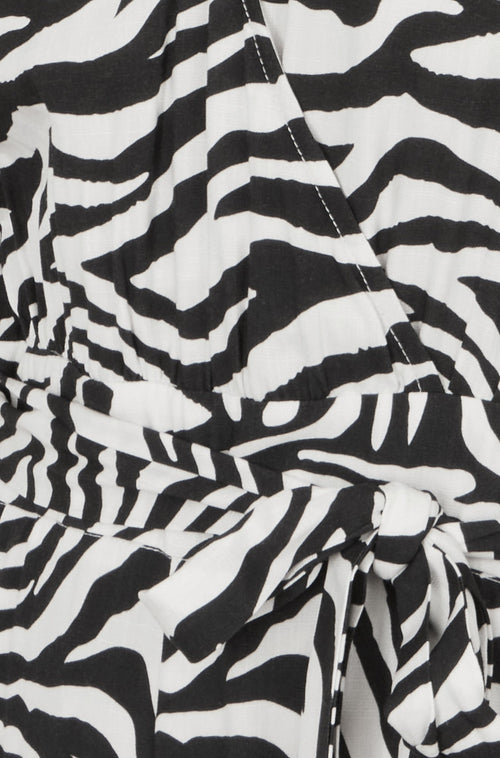 Yumi Black Zebra Print Relaxed Jumpsuit