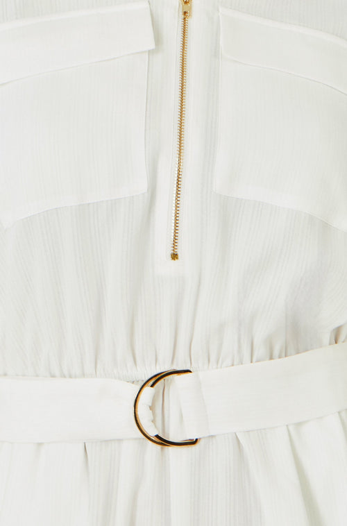 Yumi White Utility Style Playsuit