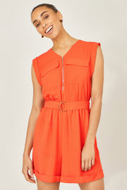 Yumi Orange Utility Style Playsuit