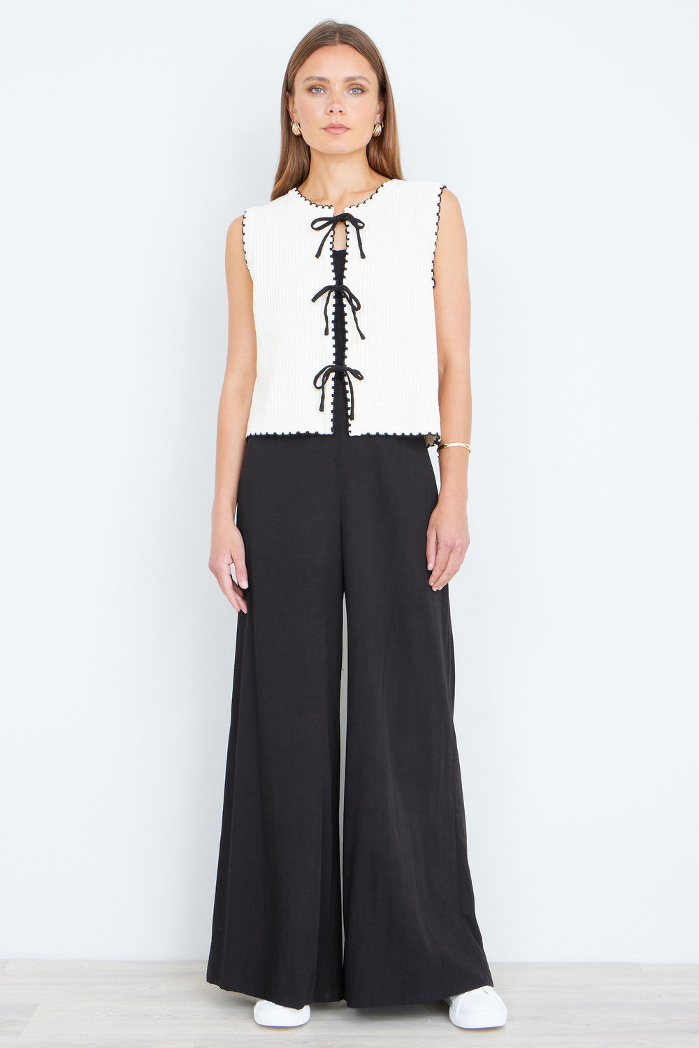 Yumi Black Wide Leg Palazzo Trousers