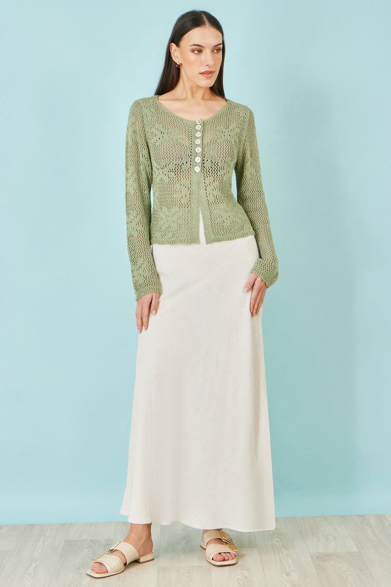 Yumi Natural Viscose Maxi Skirt