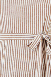 Yumi Brown Stripe Strappy Jumpsuit