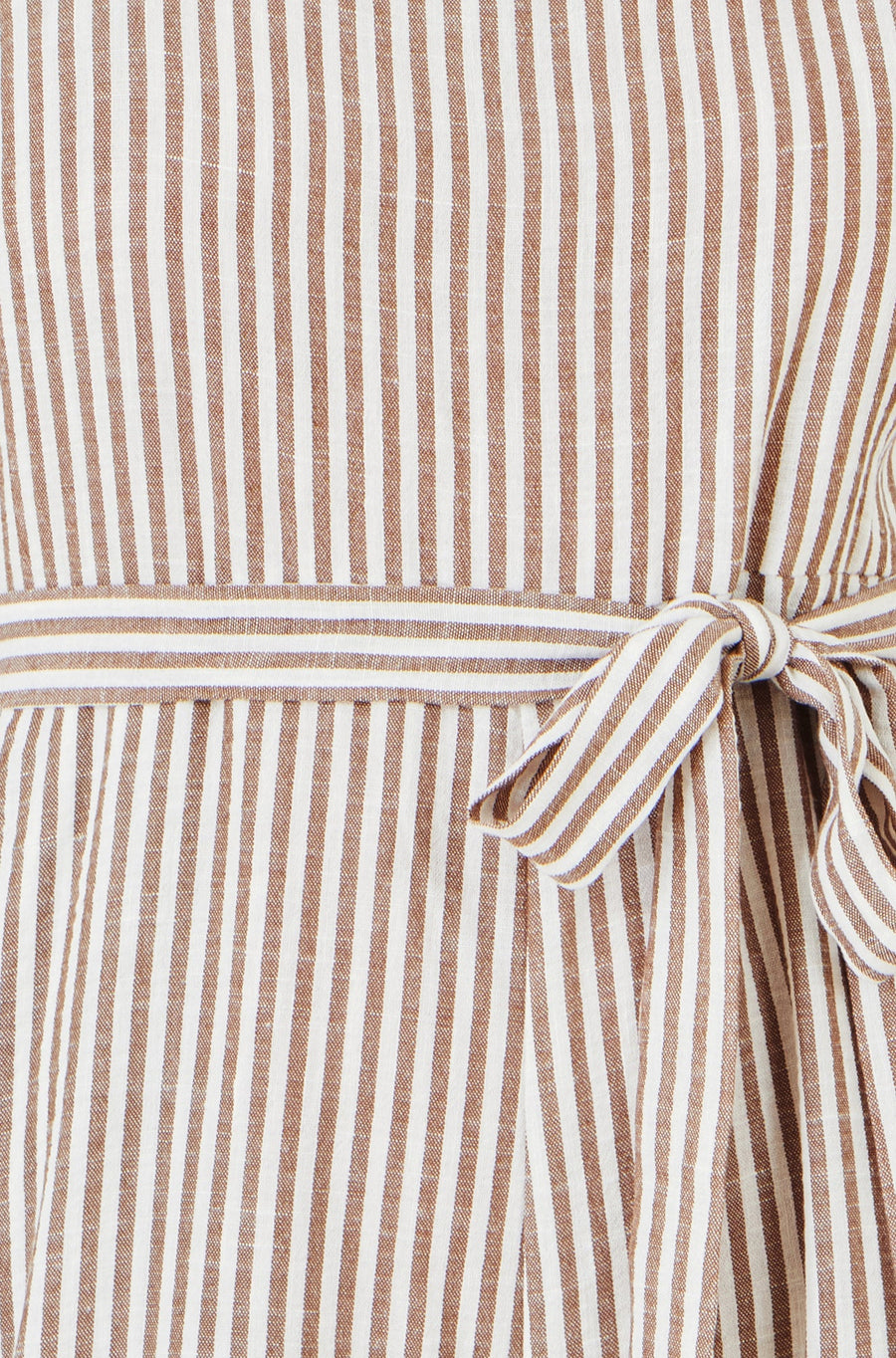 Yumi Brown Stripe Strappy Jumpsuit