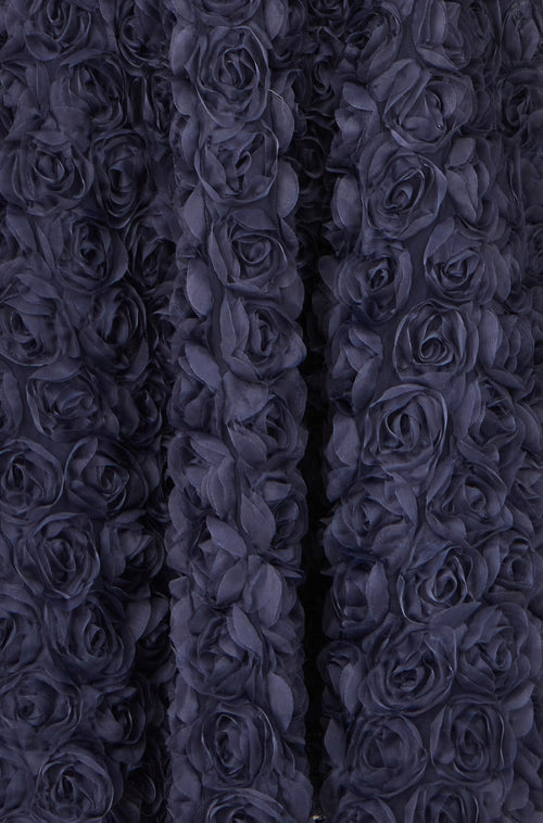 Yumi Navy Applique Floral Skater Dress