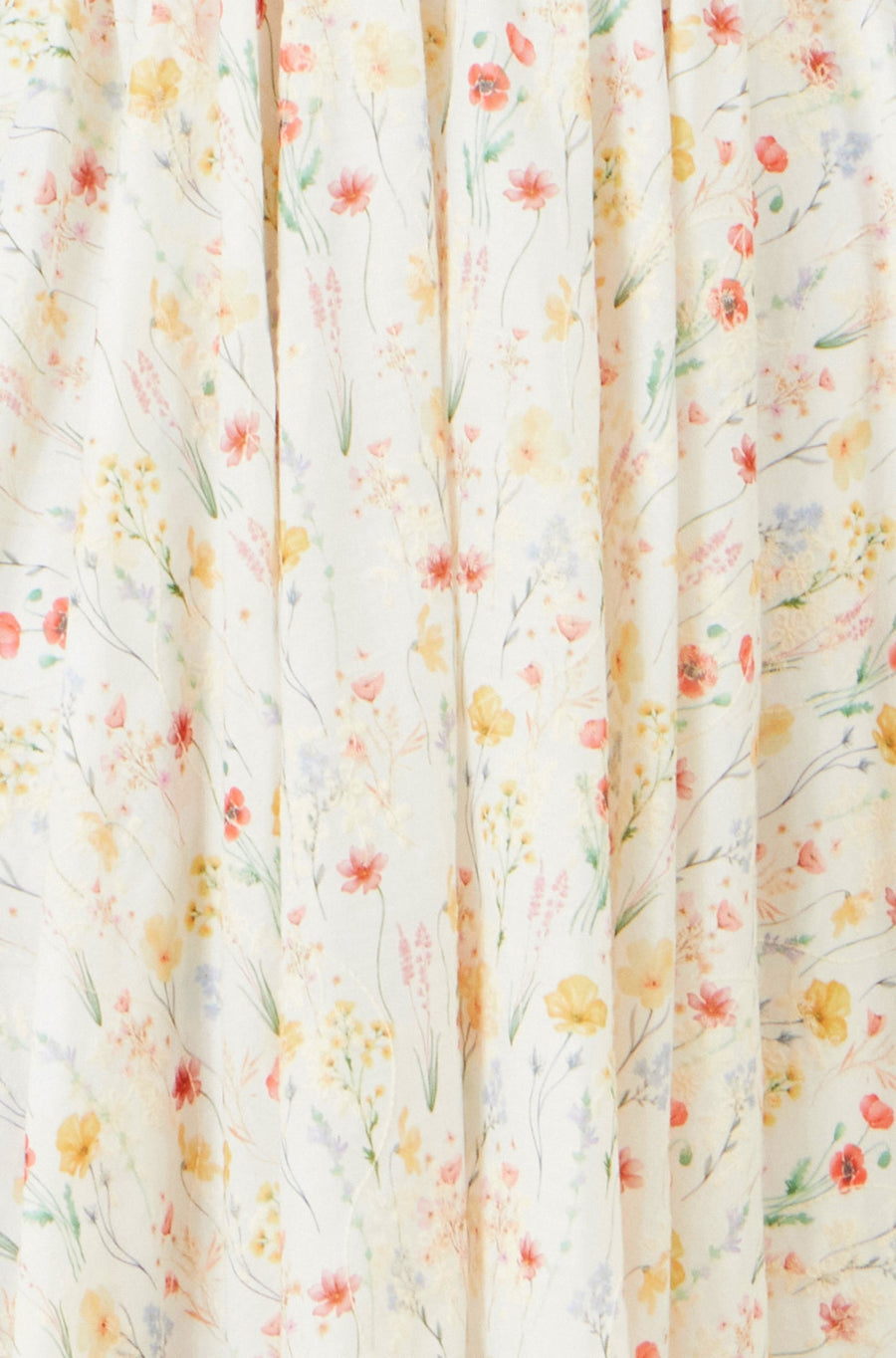 Yumi White Botanical Embroidery Fabric Handkerchief Hem Dress