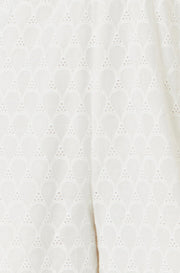 Yumi White Cotton Broderie Anglaise Playsuit