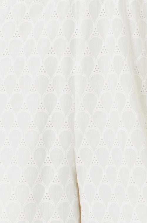 Yumi White Cotton Broderie Anglaise Playsuit