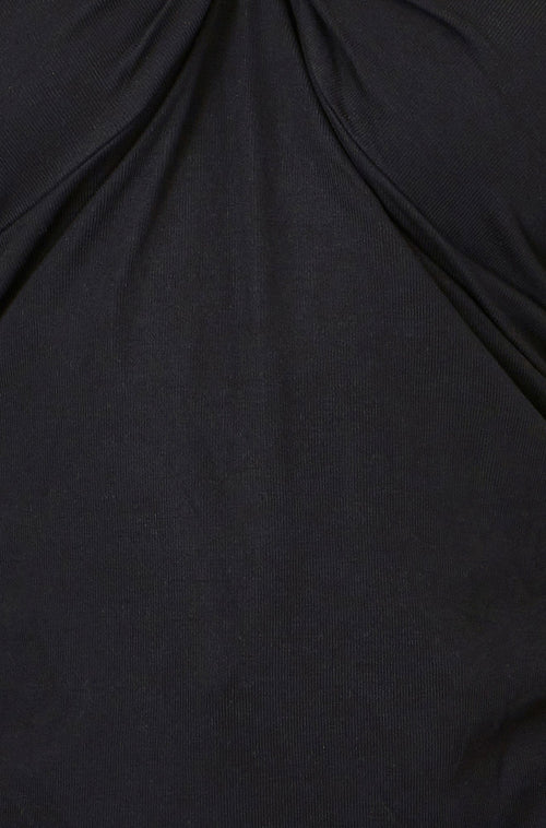 Yumi Black Bardot Long Sleeve Jersey Top
