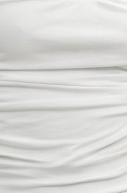 Yumi White Cotton Ruched Vest Top