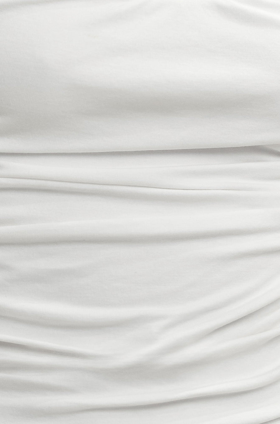 Yumi White Cotton Ruched Vest Top