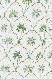 Yumi White Palm Print Cotton Wrap Skirt