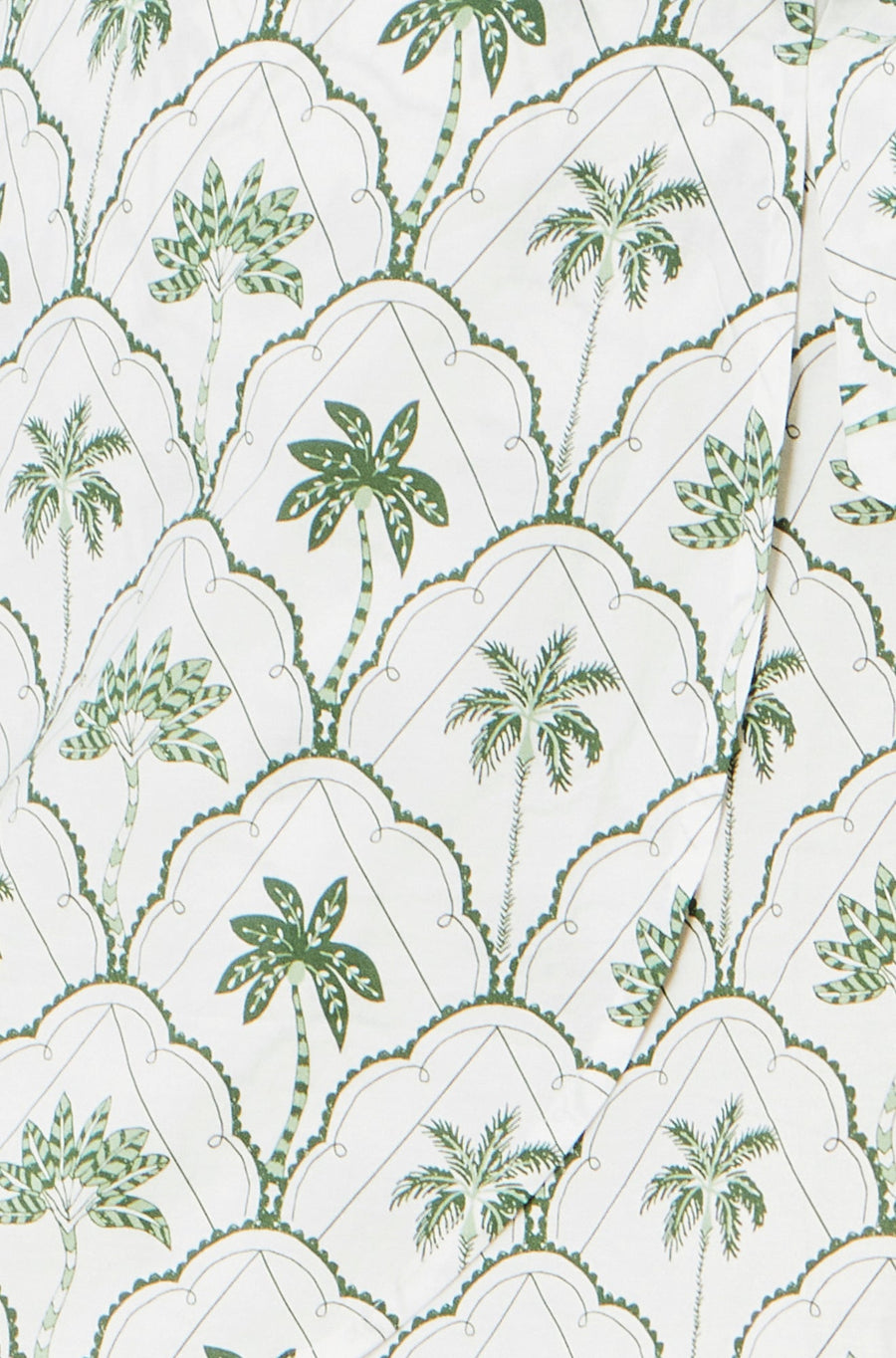 Yumi White Palm Print Cotton Wrap Skirt