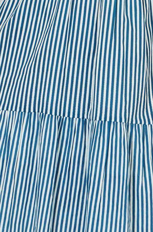 Yumi Blue Stripe Cotton Mini Sun Dress