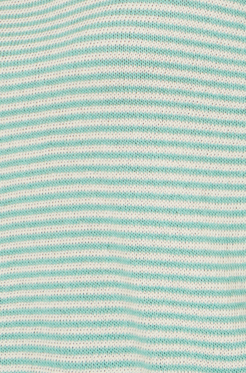 Yumi Sea Green Knitted Stripe Relaxed Jumper