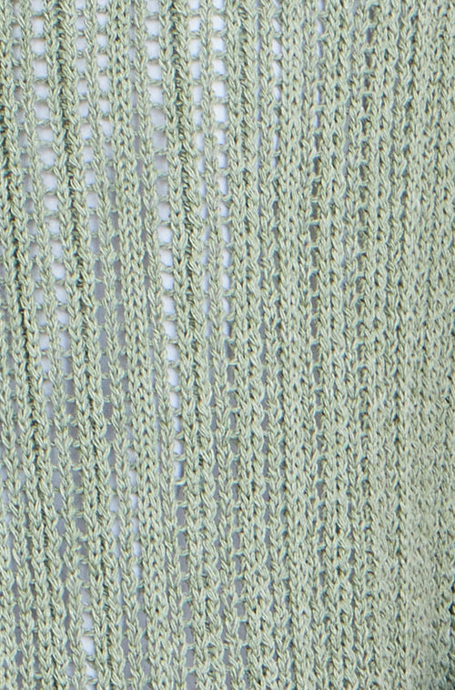 Yumi Green Knitted Cotton Tie Waistcoat Top
