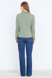 Yumi Green Stretch Cotton Blazer