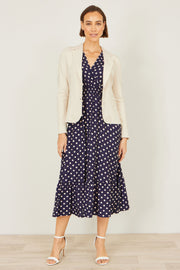 Yumi Beige Stretch Cotton Blazer