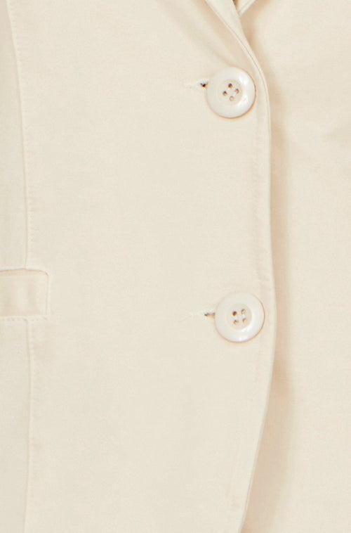 Yumi Beige Stretch Cotton Blazer