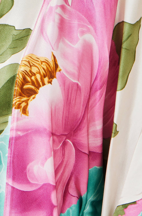 Yumi Ivory Floral Print Relaxed Kimono