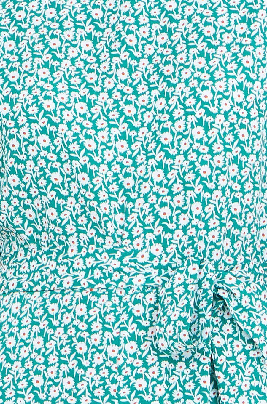 Yumi Green Ditsy Culotte Jumpsuit