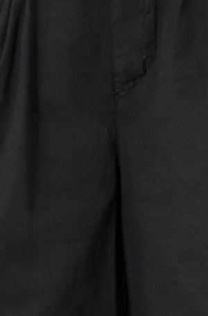 Yumi Black Cotton Bermuda Shorts