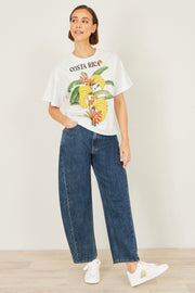 Yumi White Costa Rica Cotton T Shirt