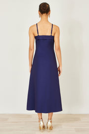 Yumi Navy Pansy Strappy Midi Dress