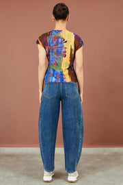 Yumi Multicolour Floral Mesh Top