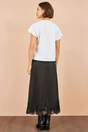 Yumi White Bow T-Shirt With Lace