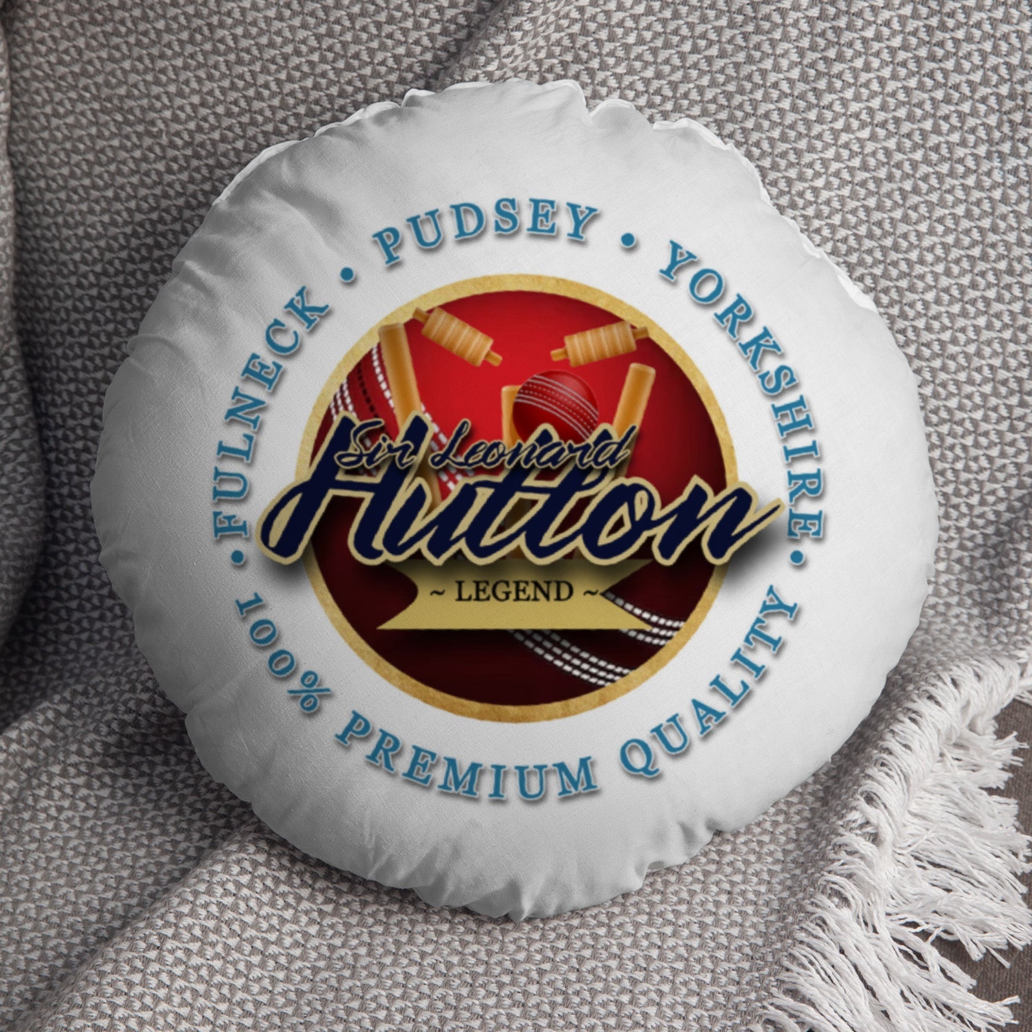 Yorkshire Cricket Legend  - Legend Collection - Circle Cushion 14"