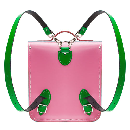 Handmade Leather City Backpack - Classic Kaleidoscope