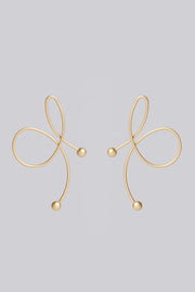 Zina Swirl Statement Gold Earrings