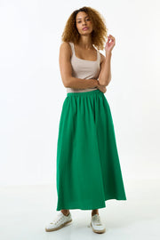Zoeline Recycled Cotton Midaxi Skirt - Green