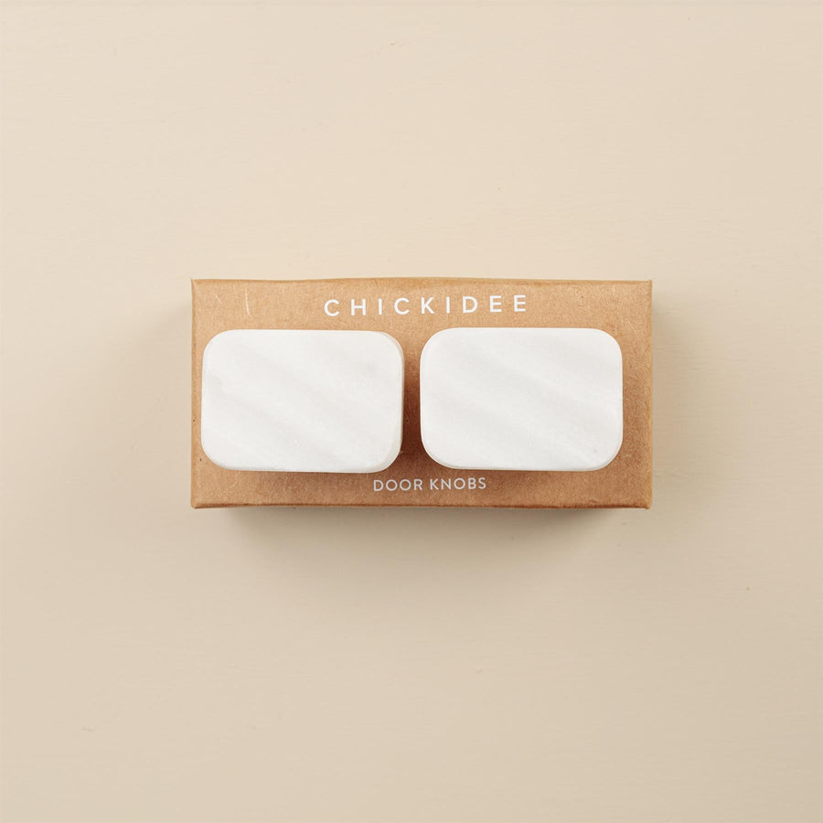Eesha White Marble Rectangle Drawer Knobs