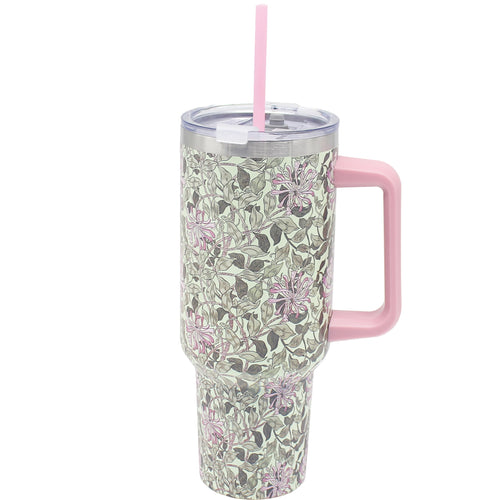 The Leonardo Collection William Morris Honeysuckle Double Walled Stainless Steel Drinks Cup 1200ml for Kitchen | Lovely Coffee Cup Set for Home & Office | Coffee & Tea Cups for Enjoying Hot Drinks