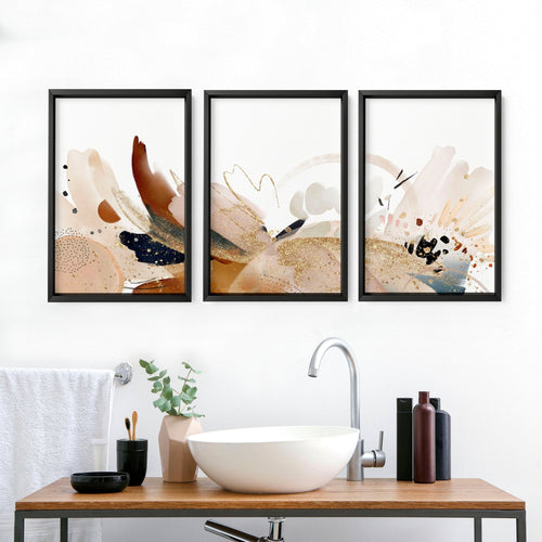 Bathroom Pictures Wall Art | set of 3 framed wall prints