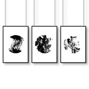 Abstract wall art set of 3 | set of 3 framed wall art for office