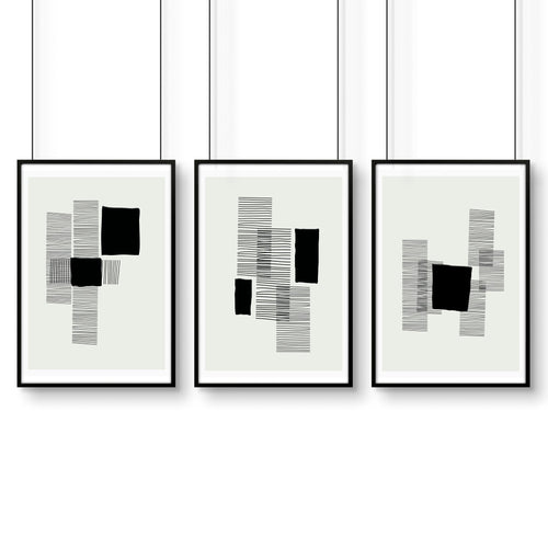 Abstract Wall Art For Bedroom | Set of 3 Abstract Wall art Prints