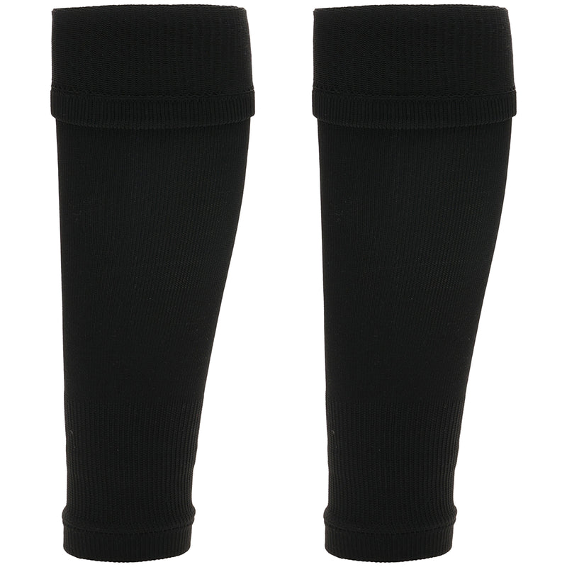 Sock Stack Adults Black Football Leg Sleeve Socks Compression Support Over Shin Pads