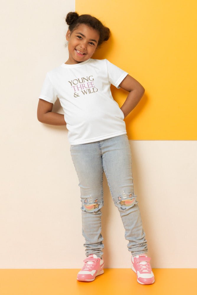 Young THREE & Wild 3rd Birthday T-Shirt Personalised