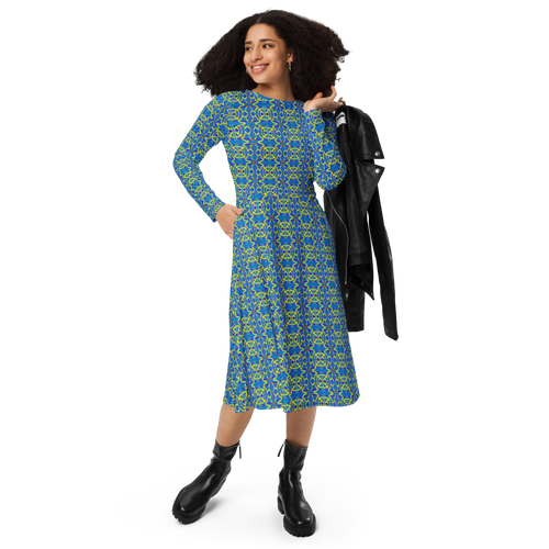 Direct long sleeve midi dress