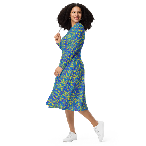 Direct long sleeve midi dress