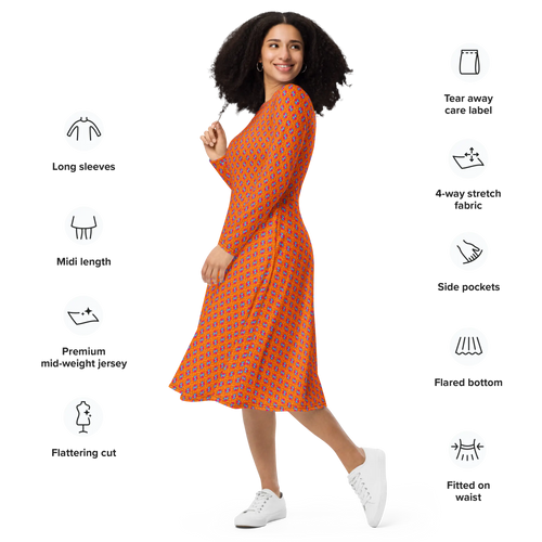 Hour Glass long sleeve midi dress