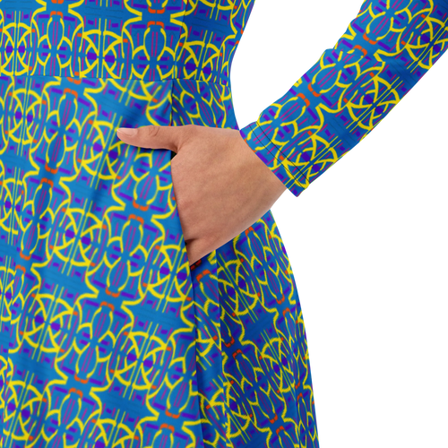Direct long sleeve midi dress